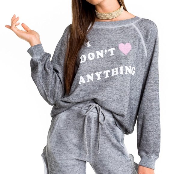 Wildfox Tops - NWT Wildfox ‘ I don’t ❤️anything’ Sweatshirt